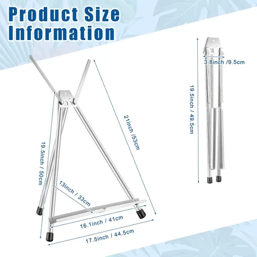 Miniatura 2 de Xinnun 12 piezas de caballete de mesa de aluminio de 15 a 21 pulgadas de alto, trípode portátil ajustable con alas de brazo de extensión y pies