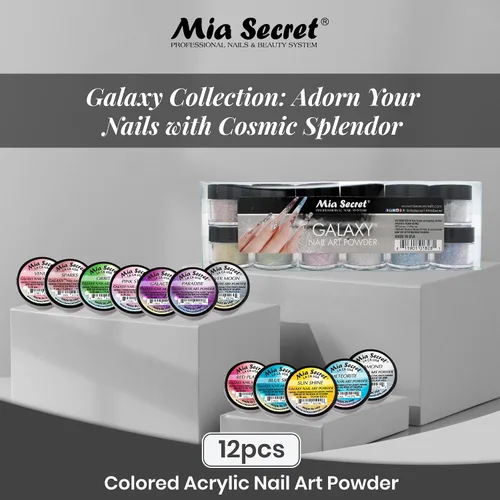 Miniatura 2 de Colección de polvos para arte de uñas Galaxy (12 unidades)