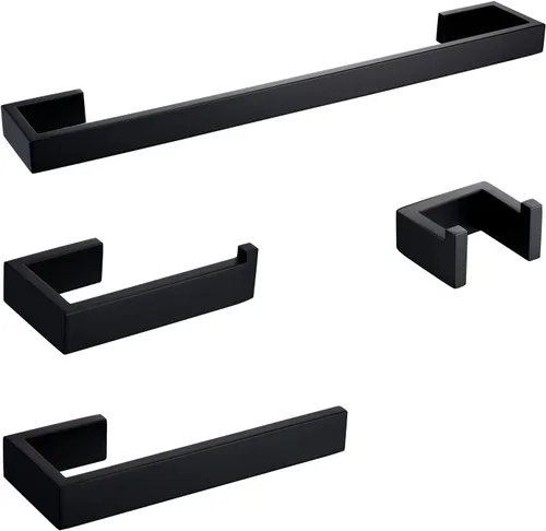 Miniatura 12 de BAGNOLUX Juego de accesorios de baño 4 piezas, juego de toallero de baño SUS304 de acero inoxidable, juego de barra de toallas para montaje en Cromo