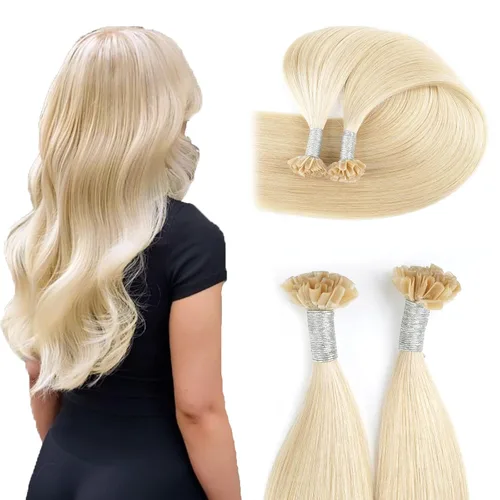 Miniatura 58 de ABH AMAZINGBEAUTY HAIR Extensiones de cabello rizado liso para mujeres negras con punta en I, cabello humano, punta en I, Remy, 50 mechones, punta
