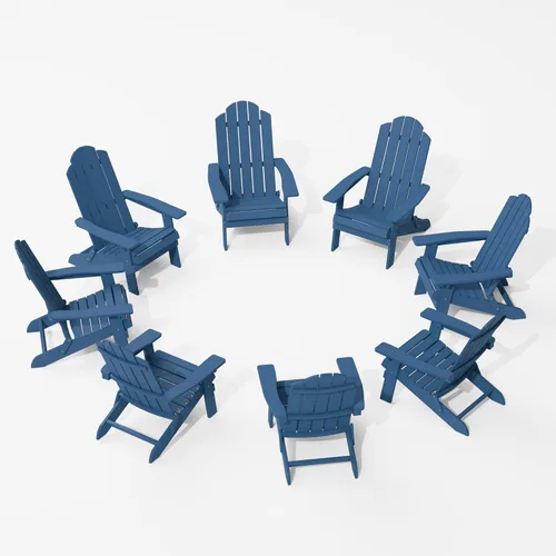 Miniatura 12 de MXIMU Folding Adirondack Chair for Outdoor: Easy Assembly and Comfortable Adirondack Chairs - Foldable Composite Fire Pit Chairs - All Weather