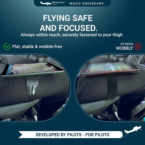 Miniatura 5 de Dream Pilot Kneeboard para iPad, iPad mini, iPhone, cualquier teléfono inteligente Android, cualquier tableta, solución universal – Diseño delgado