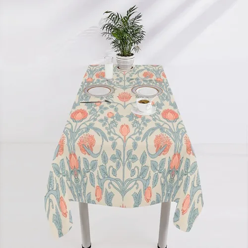 Miniatura 354 de Mantel Floral Retro de Pájaros, Diseño Original Bohemio William Morris Estampado Cubierta de Mesa para Hogar Picnic Fiesta Comedor Cocina William