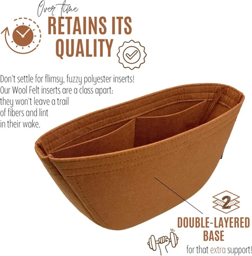 Miniatura 8 de Divitize Organizador de bolso de alta calidad compatible con LV Loop Hobo GM bolsa inserta – Inserto de fieltro hecho a mano de 0.079 in, ajuste