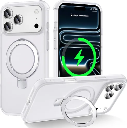 Miniatura 73 de CHAOFEnG Funda magnética compatible con iPhone 11 con soporte, prueba de caídas de grado militar, compatible con imán, anillo translúcido, parte