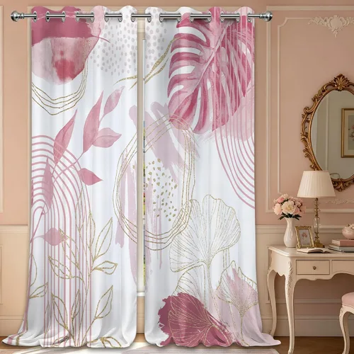 Miniatura 17 de Cortinas opacas negras y doradas, cortinas modernas de mediados de siglo para dormitorio, sala de estar, 63 pulgadas de largo, juego de 2 paneles