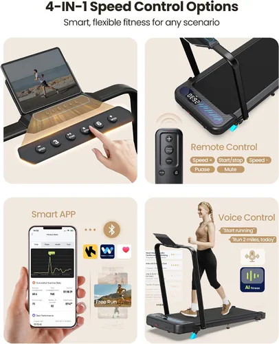 Miniatura 2 de WELLFIT Incline Walking Pads with Handle Bar for Home Office Apartment, Small Under Desk Treadmills with Hiking Climbing Mode for Efficient