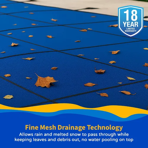 Miniatura 7 de Cubierta de seguridad rectangular para albercas, para proteger contra la suciedad, Azul