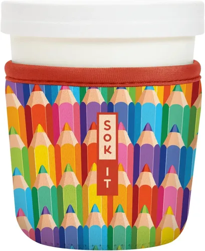 Miniatura 161 de Sok It IceCreamSok - Funda de neopreno aislada (flores abstractas, pintas de helado cónicas)