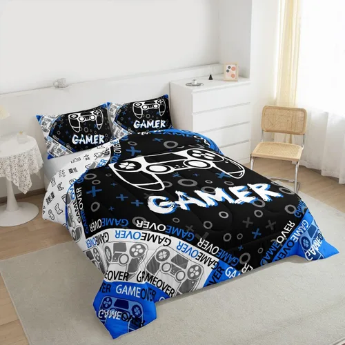 Miniatura 2 de Juego de edredón de videojuegos para niños y adolescentes, juego de ropa de cama para todas las estaciones, juego de ropa de cama