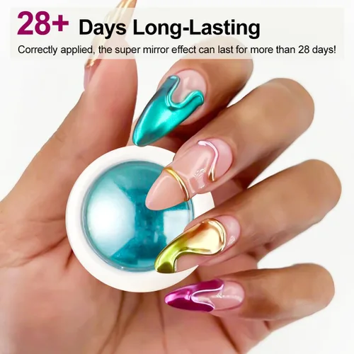 Miniatura 7 de Kit de 36 tarros de polvo de uñas cromado, espejo metálico, pigmento de polvo cromado para uñas de gel, juego de polvo holográfico con purpurina
