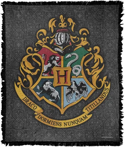 Miniatura 9 de Manta de Harry Potter, 50 x 60 pulgadas, tapiz tejido original de Gryffindor, mezcla de algodón, manta con flecos