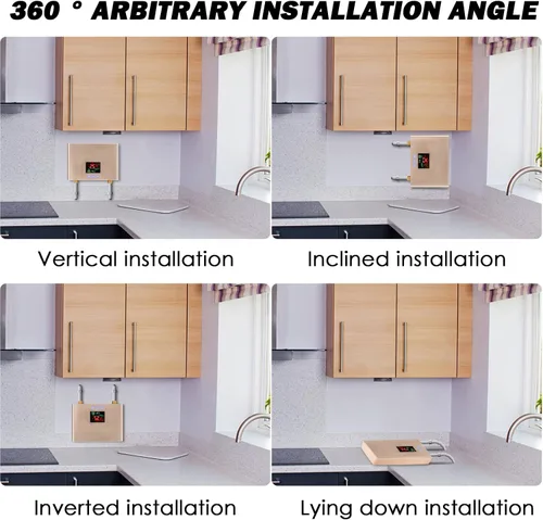 Miniatura 6 de Calentador de agua eléctrico sin tanque de 110 V 3000 W bajo fregadero bajo demanda calentador de agua caliente instantáneo para cocina baño lavado