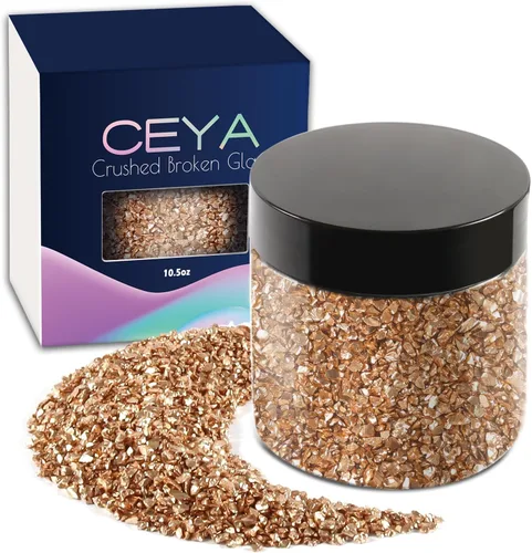 Miniatura 8 de Ceya 5.3 onzas/150g Vidrio Triturado Irregular Azul Neptuno Metálico Chips de Cristal Vidrio Roto Chips Purpurina 2-4mm Manualidades Purpurina