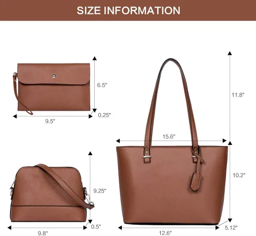 Miniatura 4 de BROMEN Bolsos de mano de cuero de diseñador para mujer bolsos y bolsos de hombro de gran capacidad M Bolso de mano