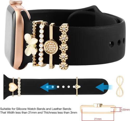 Miniatura 5 de Correas decorativas para reloj compatibles con Apple Watch de 1.496 pulgadas, 1.575 pulgadas, 1.614 pulgadas, 1.654 pulgadas, 1.732 pulgadas, 1.772