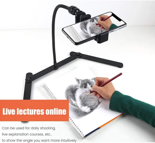 Miniatura 2 de Trípode ajustable con soporte para teléfono celular, soporte para teléfono superior, soporte en línea para enseñanza en línea para transmisión