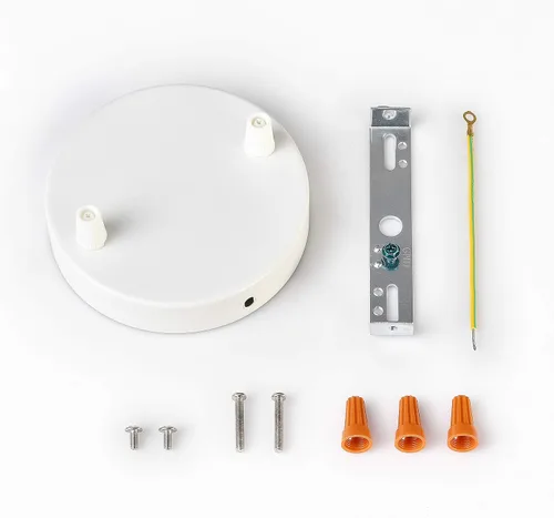 Miniatura 7 de BRIGHTTIA Toldo de techo blanco de 1 puerto con agarre de cable de nailon, kit de conversión de accesorio colgante enchufable a cable rígido - Placa