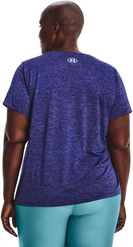 Miniatura 2 de Under Armour - Camiseta Tech de manga corta y cuello en V para mujer, jaspeada
