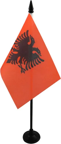 Miniatura 111 de United Kingdon Coat of arms Table Flag 5'' x 8'' - UK - British - England Desk Flag 21 x 14 cm - Black plastic stick and base - AZ FLAG Escudo