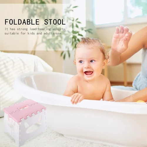 Miniatura 5 de BESPORTBLE Taburete plegable de plástico, taburete plegable para asiento de silla, soporte para plantas, mesita de noche para cocina, jardín, baño