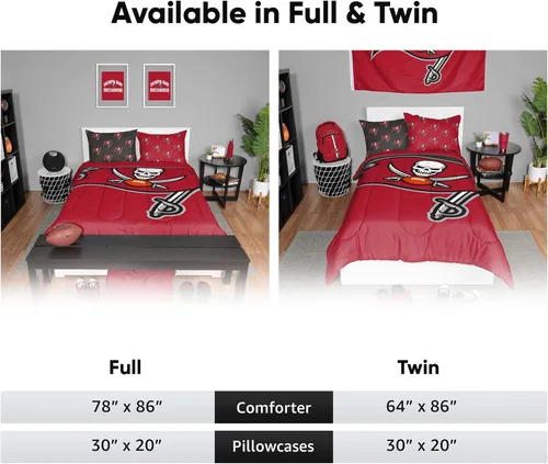 Miniatura 5 de FOCO Unisex-Adult NFL Team Logo Bed in a Bag Comforter Bedding 3-Piece Set