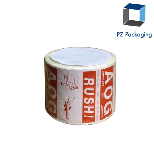 Tape Logic dl1376 etiquetas, "Rush AOG – Aviones en el piso," 4" x 4," Red/White, 500 por rollo