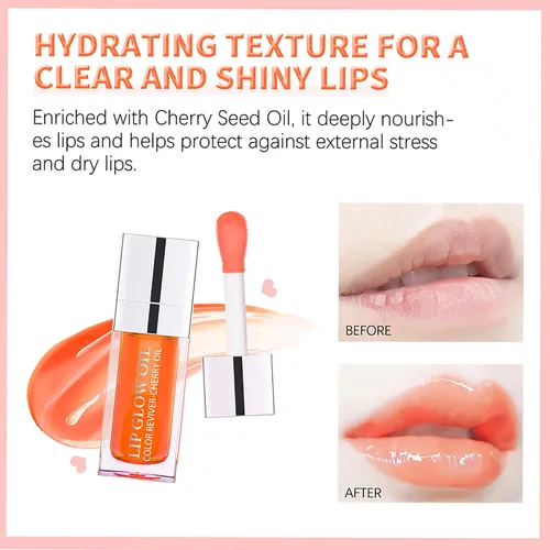 Miniatura 7 de Aceite hidratante para labios, brillo labial hidratante, aceite de labios voluminoso, brillo no pegajoso de larga duración, tinte de aceite