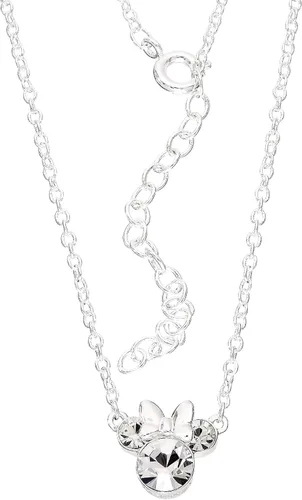 Miniatura 4 de Disney - Collar con colgante de piedra natal de cristal de Minnie Mouse, chapado en plata