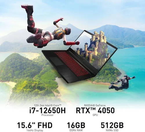 Miniatura 2 de MSI Portátil para juegos Thin A15 FHD 144Hz de 15.6 pulgadas, Ryzen 5-7535HS, GeForce RTX 3050, 16GB DDR5, 512GB SSD, diseño delgado y ligero
