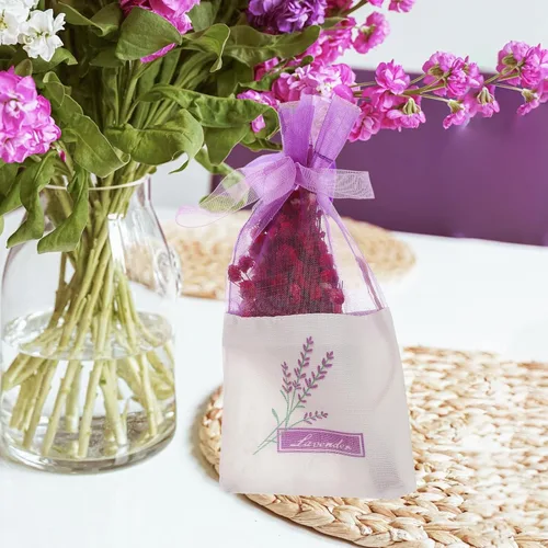 Miniatura 5 de 30 bolsas vacías de lavanda para cajones, armarios, bolsas pequeñas de gasa con estampado de flores, fragancia de 6 x 2.8 pulgadas para organización