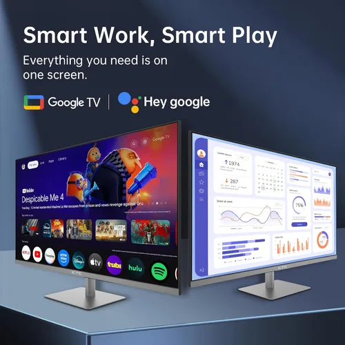 Miniatura 2 de KTC Monitor inteligente 4K de 32 pulgadas con sistema Google TV UHD 3440x2560P Control Remoto por Voz Hey Google Netflix con licencia Dolby Audio