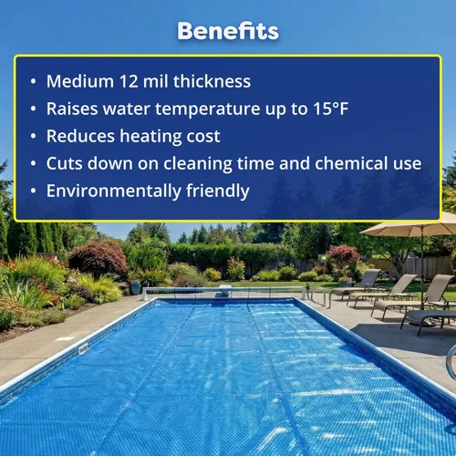 Miniatura 5 de In The Swim Cubierta solar redonda azul de 24 pies para piscina solar de 12 mil para calefacción solar sobre el suelo piscinas y piscinas enterradas