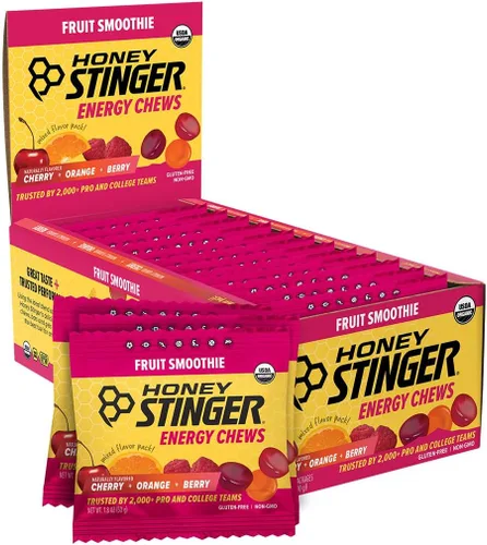 Honey Stinger Gomitas Energéticas de Batido de Frutas Orgánico, Sin Gluten y Sin Cafeína, para Ejercicio, Correr y Rendimiento, Nutrición Deportiva