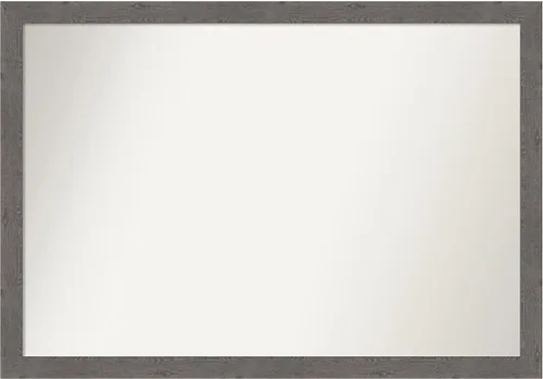 Miniatura 201 de Amanti Art Espejo de baño gris para sobre el fregadero, 31 x 48 pulgadas, espejo de tocador rectangular estrecho de color gris, marco de madera
