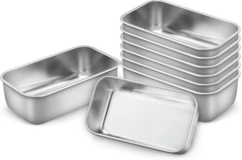 Miniatura 18 de LIANYU Paquete de 4 mini moldes para hornear pan, 6.3 x 3.5 pulgadas, molde pequeño de acero inoxidable para pan casero, molde de hojalata