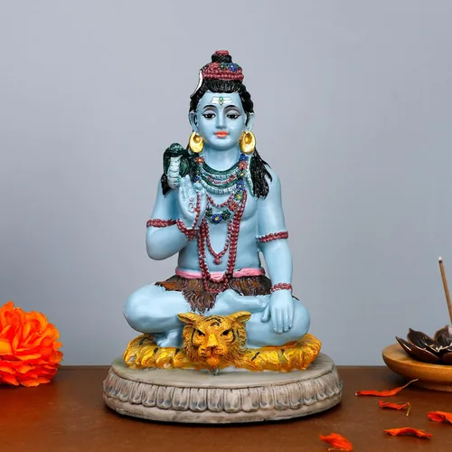 Miniatura 2 de BangBangDa Estatua hindú de Dios Señor Shiva – 5.7 pulgadas de alto Ídolo indio Murti Shiva para la oficina en casa, templo mandir, sala de oración