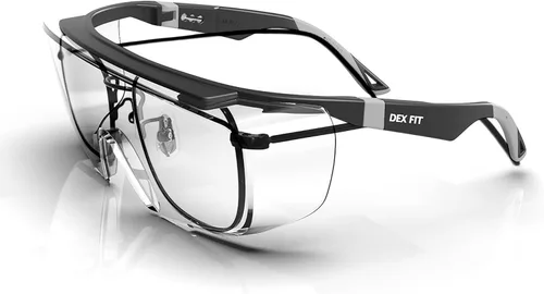 DEX FIT SG210 OTG │ Gafas de seguridad para trabajo; protección ocular Z87 para hombres y mujeres, resistentes a la niebla y a los arañazos,