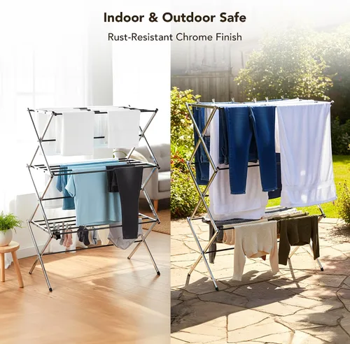 Miniatura 5 de Displays By Jack Secadora de ropa plegable portátil, estante de secado plegable para ropa, lencería, toallas, ropa de cama, ropa de cama