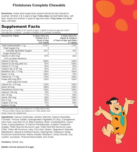 Miniatura 8 de Flintstones Vitamins Vitaminas masticables para niños, multivitamínico completo para niños y niños pequeños con hierro, calcio, vitamina C, vitamina