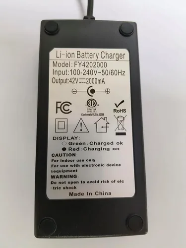 Miniatura 3 de Cargador de batería de litio de 42v 2a Reemplazo 3-en-1 Conector universal para carga rápida Paquetes de baterías de iones de litio de la serie 36v