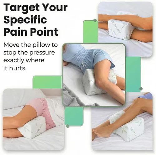 Miniatura 3 de Sacred Thread Almohada de rodilla de espuma viscoelástica para dormir de lado, almohada de piernas para dormir de lado con rayón derivado