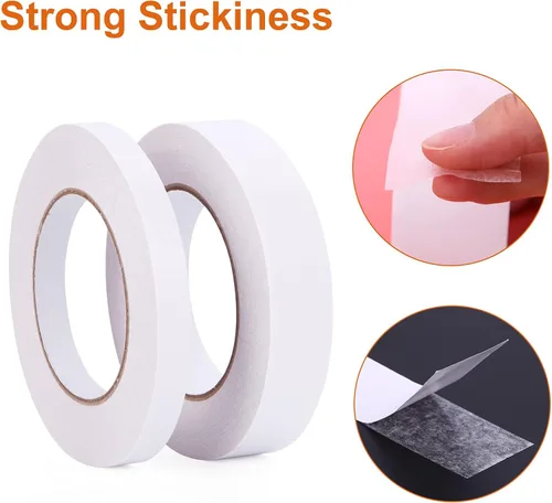 Miniatura 4 de 2 rollos de cinta adhesiva de doble cara, dos tamaños diferentes de cinta adhesiva de doble cara, ideal para manualidades y artes, álbumes