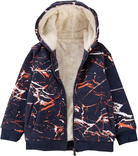 Miniatura 4 de Bumeex - Sudadera Sherpa con capucha, forro polar y cremallera para niño