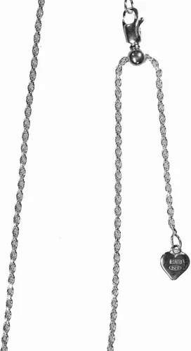 Miniatura 6 de Cadena de cuerda de plata de ley con corte de diamante fácil ajuste