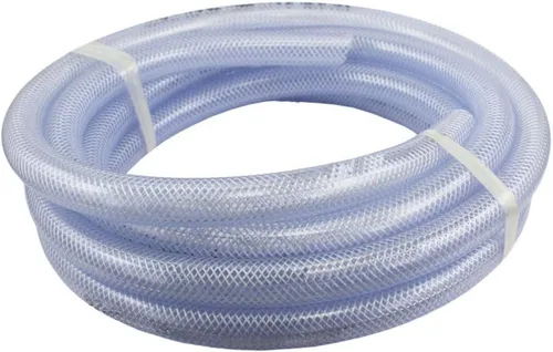 Duda Energy HPpvc100-025ft Manguera de vinilo resistente a productos químicos y UV, tubería de PVC flexible transparente trenzada de alta presión,
