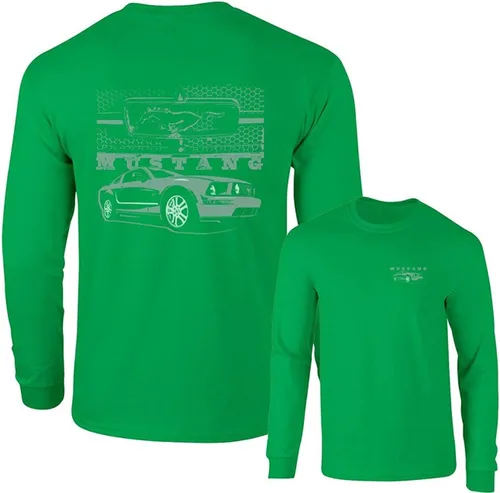 Miniatura 3 de Mustang Pony Grill con Ford CAR Camiseta de manga larga F&B Negro