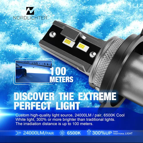 Miniatura 3 de Bombillas H4 9003, luz antiniebla 9003 H4, 300% de brillo, tamaño mini 1:1, 6500 K, xenón blanco sin ventilador, bombillas inalámbricas para Tacoma