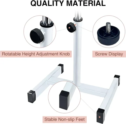Miniatura 7 de Reposapiés de pedicura, silla de pedicura ajustable en altura, taburete de pedicura antideslizante para masaje, oficina o hogar (gris claro)