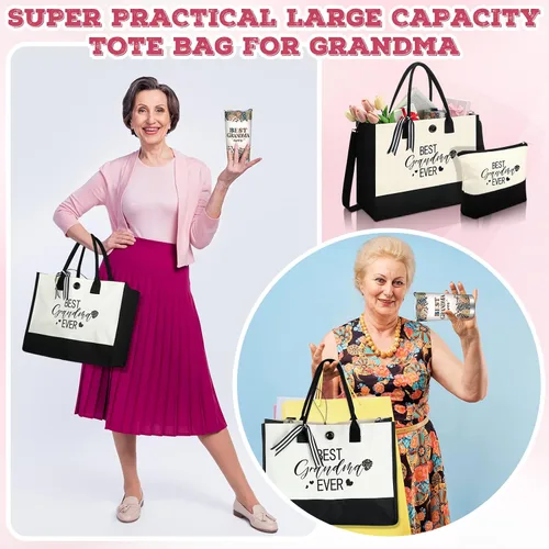 Miniatura 3 de Silkfly Set de 3 piezas de la mejor abuela del mundo para mujeres, regalos de cumpleaños, día de la madre, regalo de cumpleaños, vaso de acero